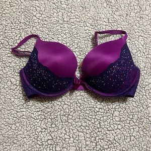 Elegant Purple Lace Women's Bra
